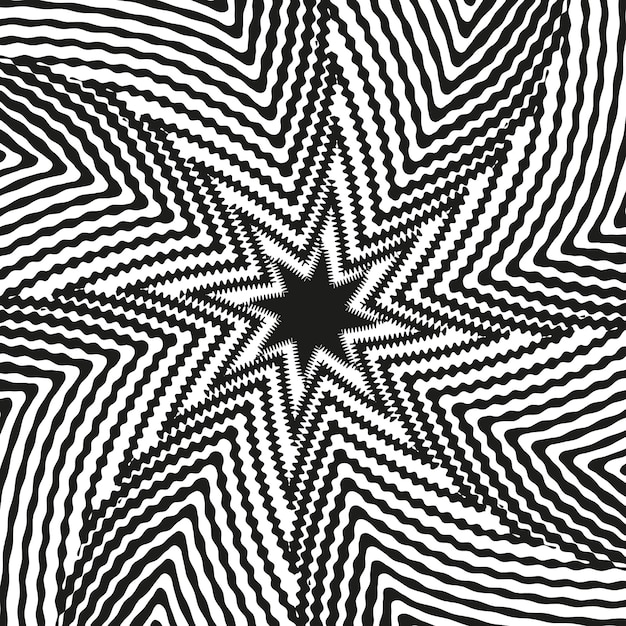 Vector abstract psychedelic star optical illusion