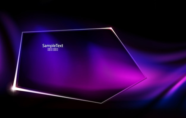 Vector abstract purple background with thin lines and polygonal frame