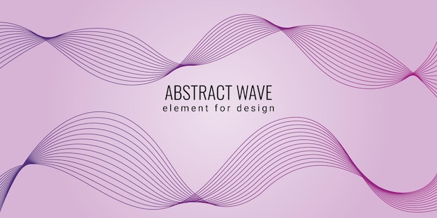 Abstract purple color wave line elements