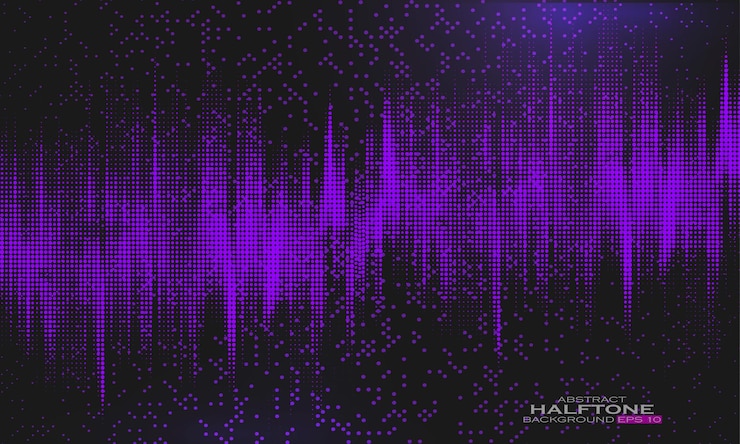 Vector abstract purple halftone background with sparkling light