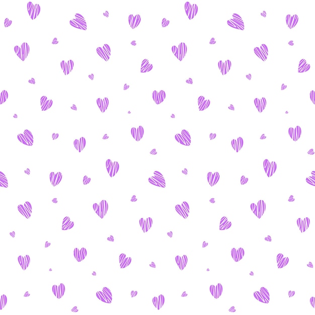 Abstract Purple Heart Vector Seamless Pattern