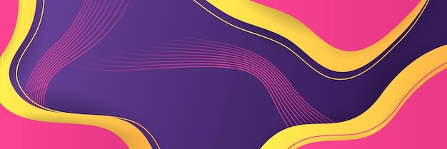 Abstract purple liquid blob banner design with orange pink geometric background. Vector illustration for wallpaper, banner, background, card, book illustration, landing page