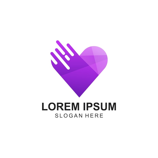 Abstract purple love logo design