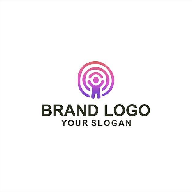 Vector abstract purple people logo vector