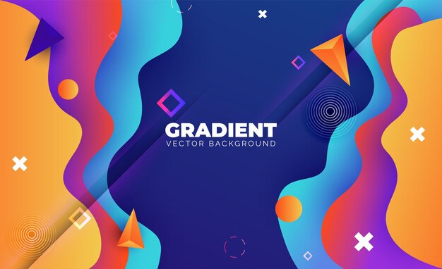 Abstract purple pink and blue green orange colors wave liquid background. Landing page vector