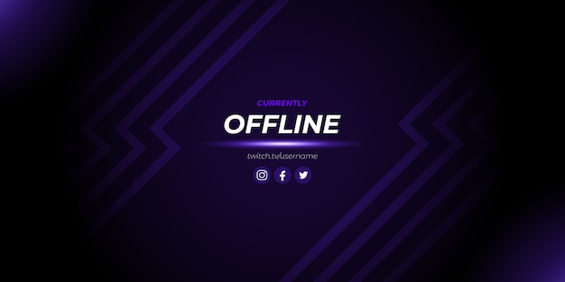 Vector abstract purple twitch offline gaming background