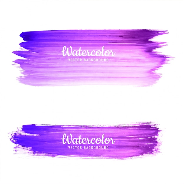 Abstract purple watercolor stroke background vector