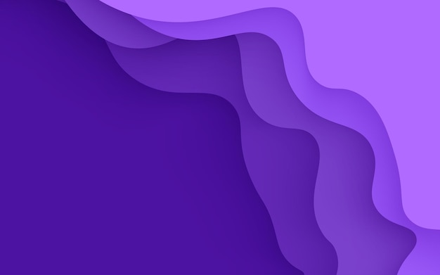 Abstract purple wavy papercut overlap layers background eps10 vector