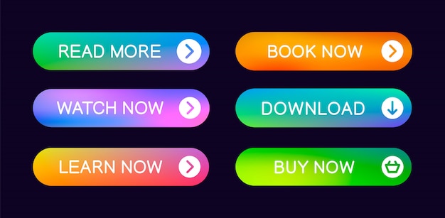 Abstract push buttons set for use in website, ui, app and game interface. Modern  web elements.