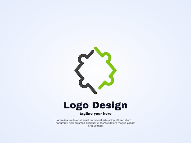 abstract puzzle logo icon vector illustration design template