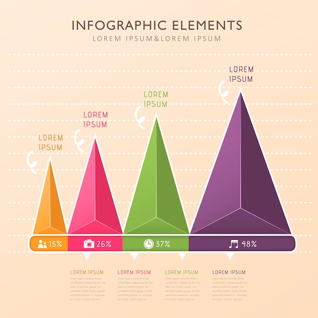 abstract pyramid chart infographics