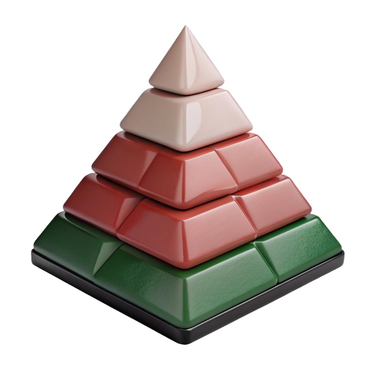 Vector abstract pyramid of colorful blocks