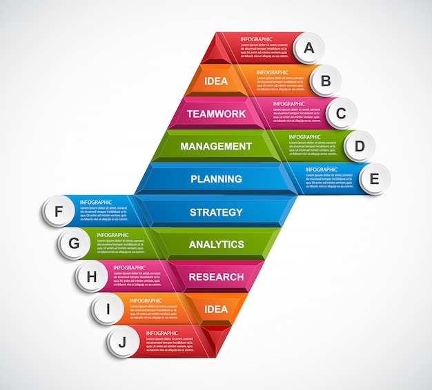 抽象的なピラミッドオプションインフォグラフィックテンプレート。