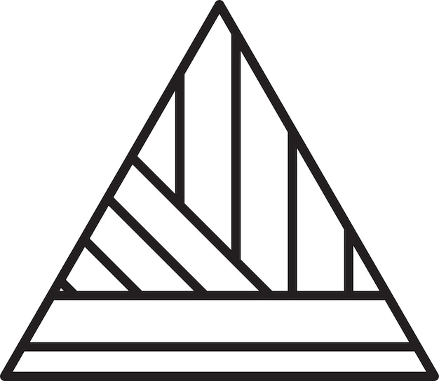 Abstract pyramid triangle logo illustration in trendy and minimal style