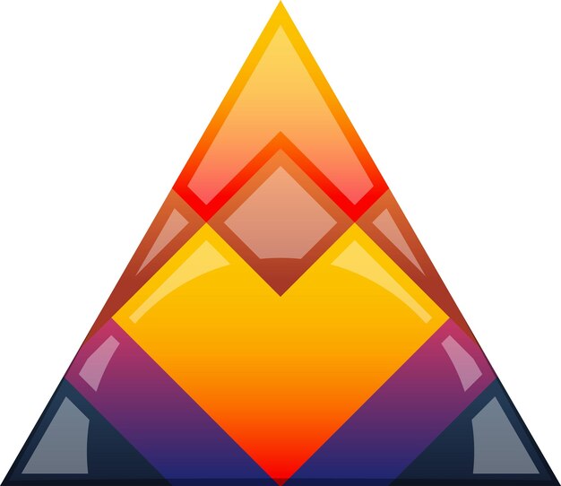 Vector abstract pyramid triangle logo illustration in trendy and minimal style