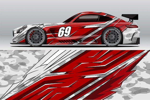 Abstract Race car wrap sticker design and sports background for daily use racing livery or car vinyl