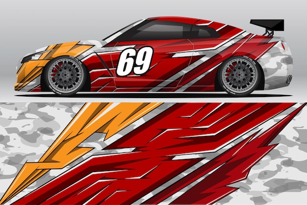 Abstract race car wrap sticker design and sports background for daily use racing livery or car vinyl