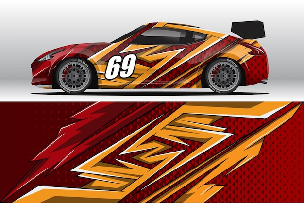 Abstract Race car wrap sticker design and sports background for daily use racing livery or car vinyl