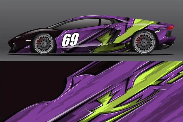 Abstract Race car wrap sticker design and sports background for daily use racing livery or car vinyl