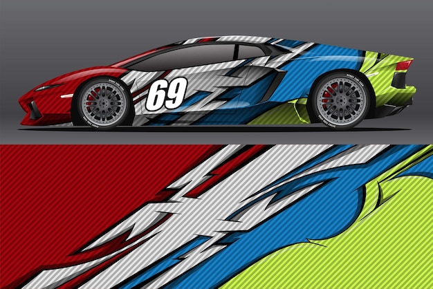 Abstract race car wrap sticker design and sports background for daily use racing livery or car vinyl