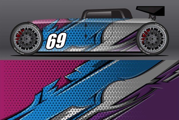 Abstract Race car wrap sticker design and sports background for daily use racing livery or car vinyl