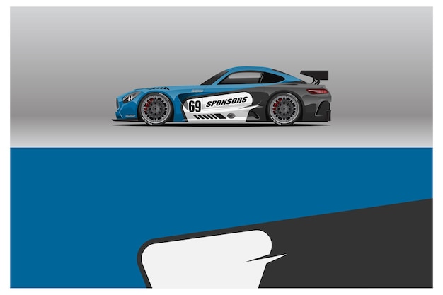 Abstract race car wrap sticker design and sports background for daily use racing livery or stickers