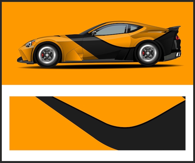 Abstract race car wrap sticker design and sports background for racing livery