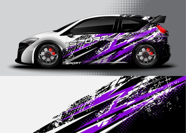 Vector abstract racing sport car for wrap decal sticker design and vehicle livery