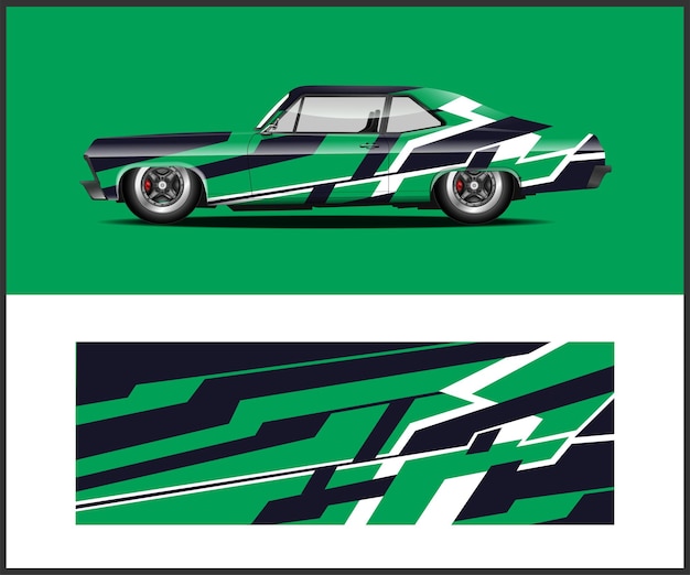 Abstract racing and sport for racing livery wrap design