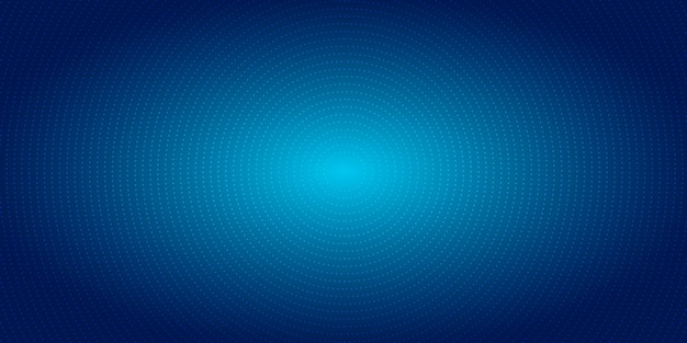 Vector abstract radial dots pattern halftone blue background