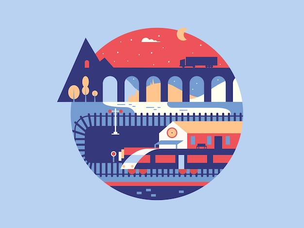 Vector abstract railway illustration