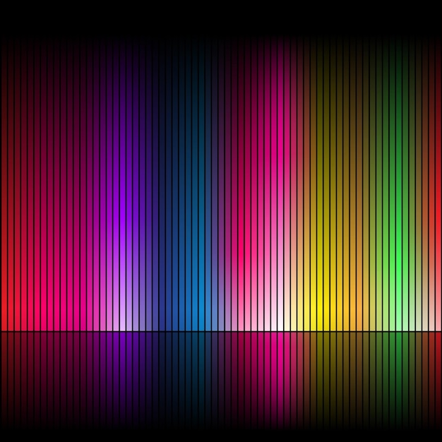 Vector abstract rainbow bars with reflection