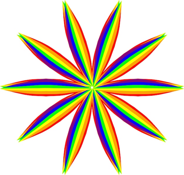 抽象的な虹の花の形のパターン 装飾的な飾りのデザイン