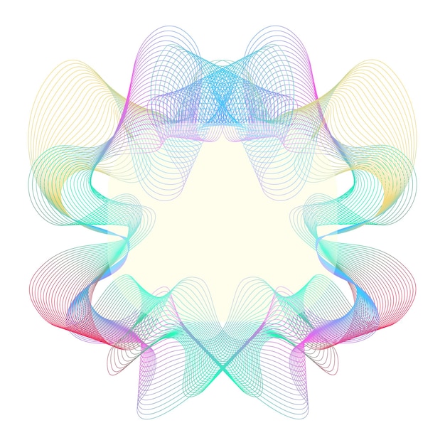 abstract rainbow flowing wavy lines rounded frame elegant colorful blend abstract butterfly