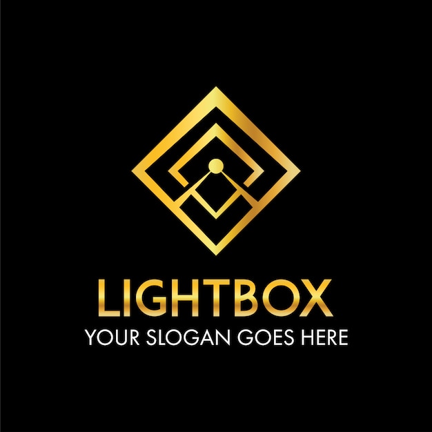 Vector abstract ray of sun light on box frame logo concept