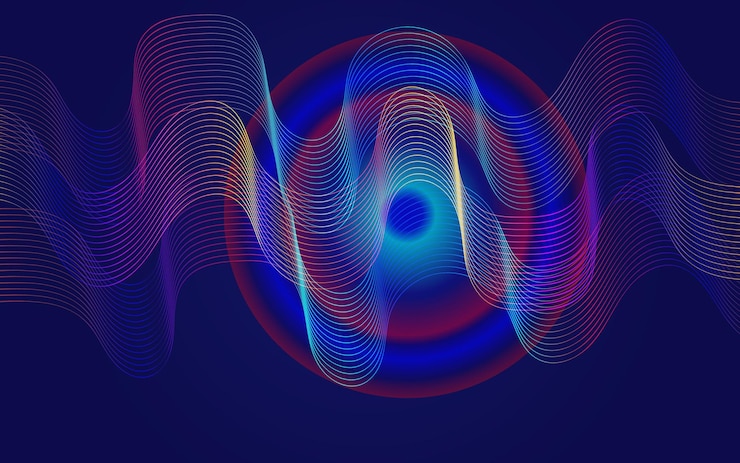 Vector abstract read colorful futuristic lines background