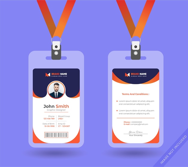 Abstract real estate id cards template with picture