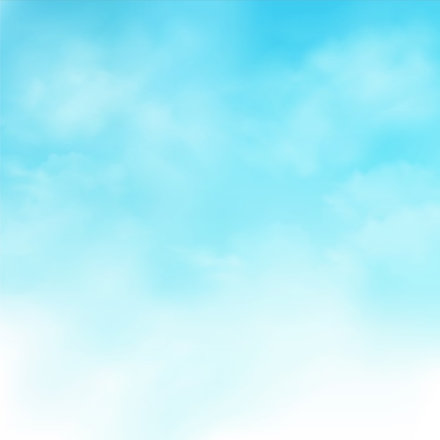 Vector abstract of realistic blue sky with clouds background.