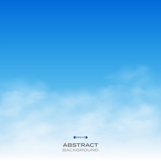 Vector abstract of realistic clouds on blue sky background.