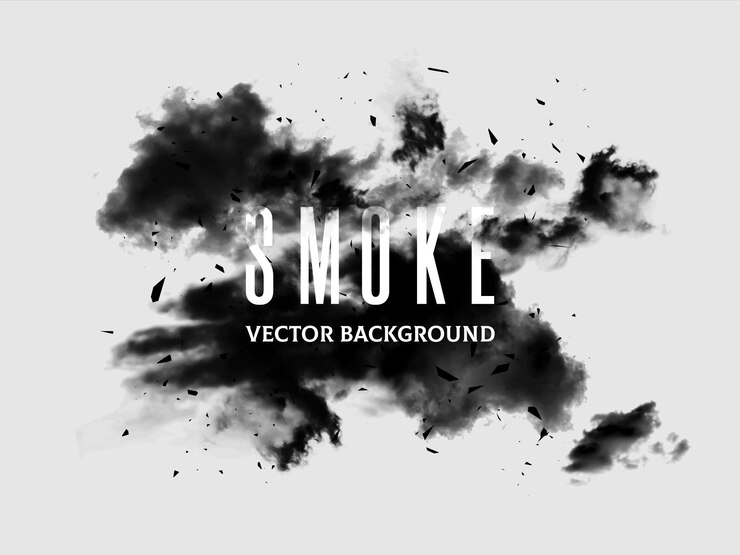 Vector テクスチャードブラッククラウドの形で抽象的な現実的なグランジ