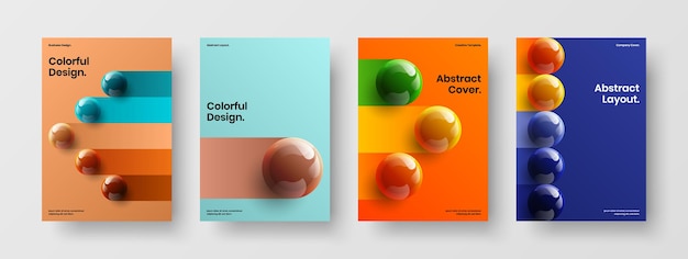 Abstract realistic orbs annual report layout set