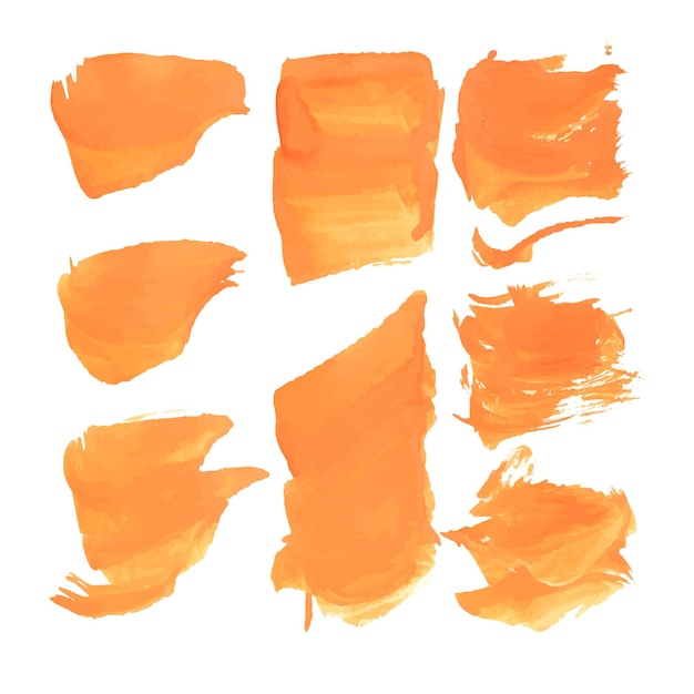 Vector abstract realistic smears orange gouache paint 1