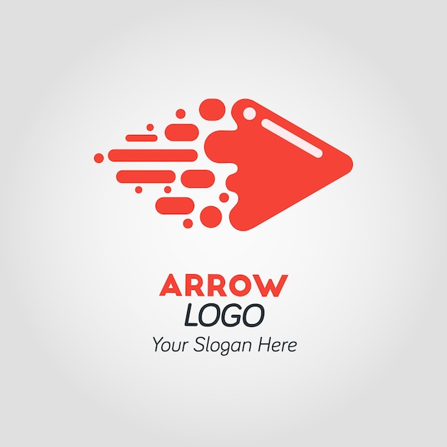 Abstract red arrow logo template