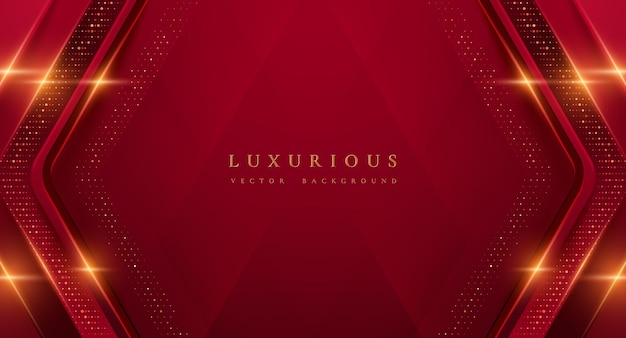 Premium Vector | Abstract red background. luxury 3d background with random  shape layers and shining lines.