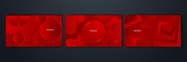 Abstract red background with geometric shapes and space for text