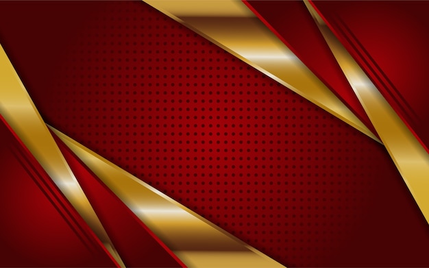 Vector abstract red background with gold line