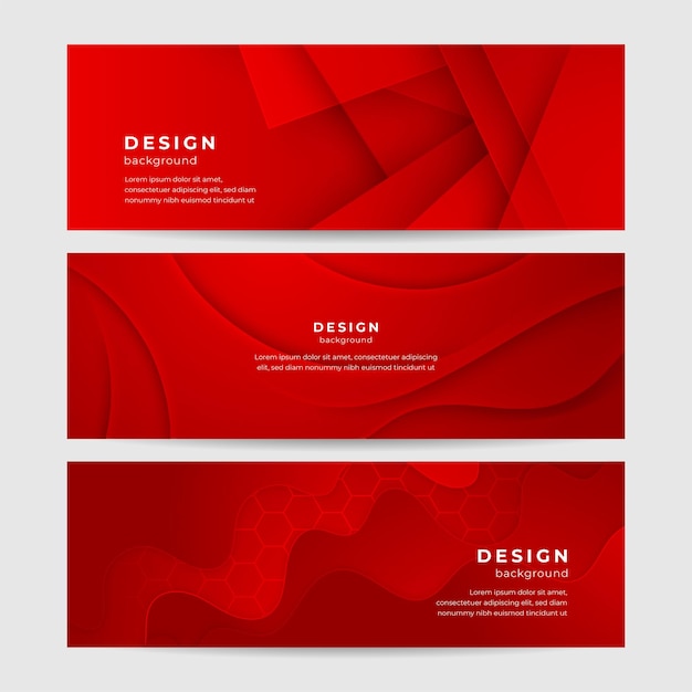 Abstract red banner background abstract banner design in shades of red red wide banner with lines pattern design modern wave banner red background modern fluid red gradient banner with curve shape