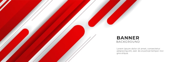 Abstract red banner background design template vector illustration with 3d overlap layer and geometric wave shapes. Polygonal abstract background, texture, advertisement layout and web page