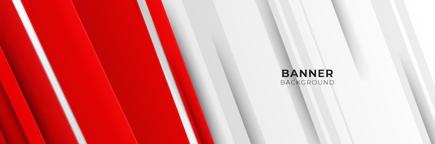 Abstract red banner background design template vector illustration with 3d overlap layer and geometric wave shapes. Polygonal abstract background, texture, advertisement layout and web page