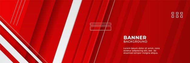 Абстрактная иллюстрация вектора шаблона дизайна предпосылки красного знамени с трехмерным слоем перекрытия и геометрическими формами волны. Полигональные абстрактный фон, текстура, рекламный макет и веб-страница